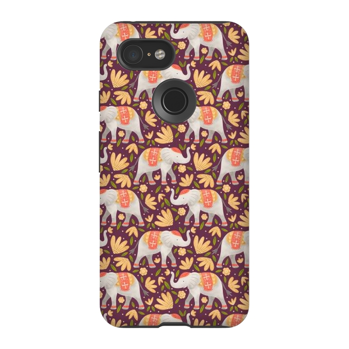 Pixel 3 StrongFit Majestic Elephants by Noonday Design