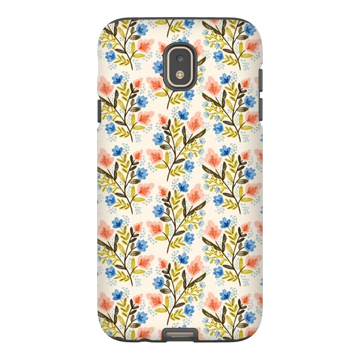 Galaxy J7 StrongFit Peach and Blue Floral by Noonday Design