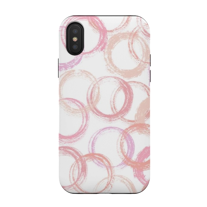 iPhone Xs / X StrongFit Pink Circles by Martina