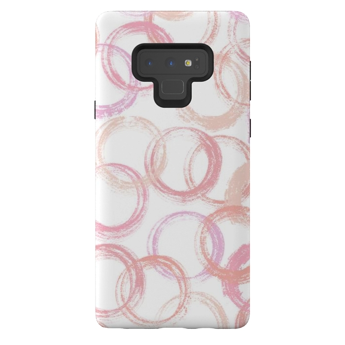 Galaxy Note 9 StrongFit Pink Circles by Martina