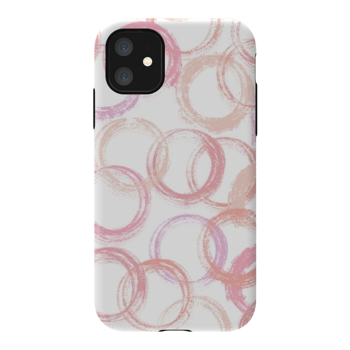 iPhone 11 StrongFit Pink Circles by Martina