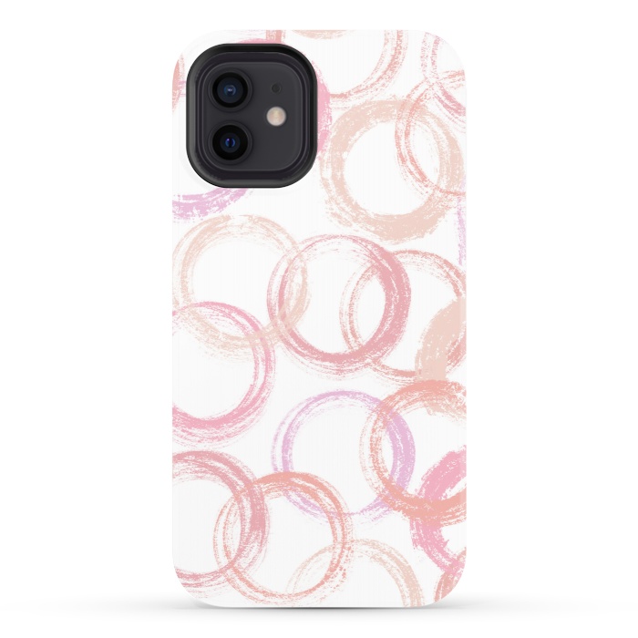 iPhone 12 StrongFit Pink Circles by Martina