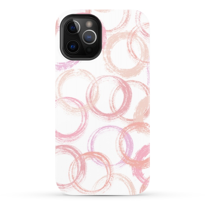 iPhone 12 Pro StrongFit Pink Circles by Martina