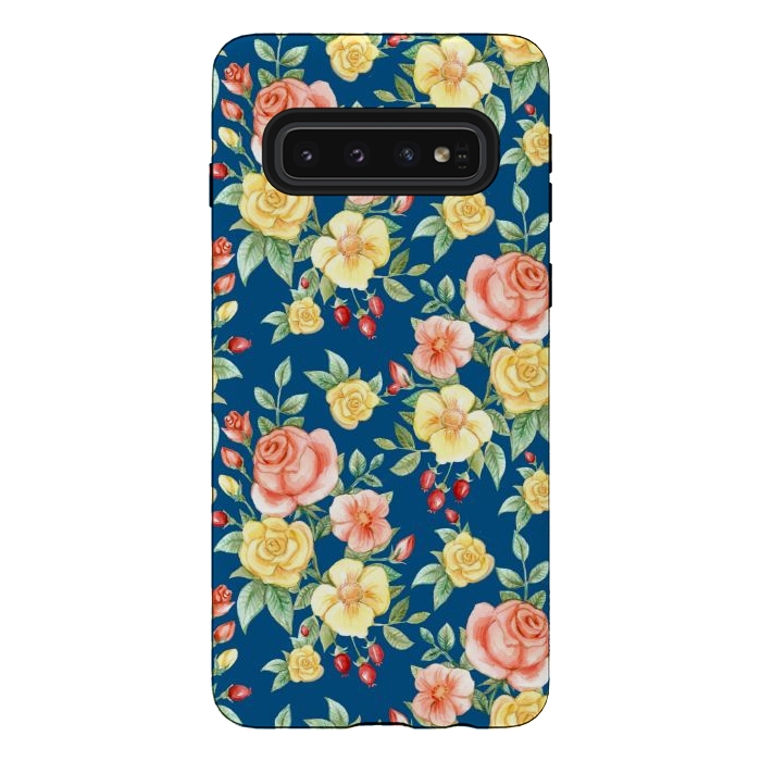 Galaxy S10 StrongFit Pink and yellow roses  by Winston