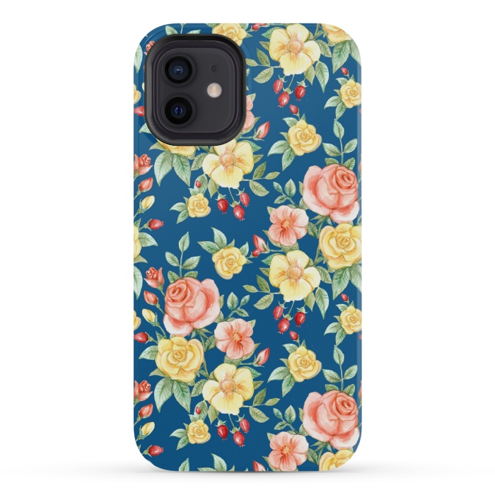 iPhone 12 mini StrongFit Pink and yellow roses  by Winston