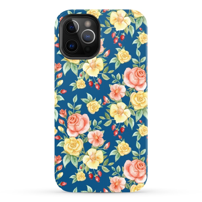 iPhone 12 Pro StrongFit Pink and yellow roses  by Winston