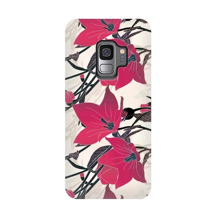 Galaxy S9 StrongFit Red flowers 2 by Winston
