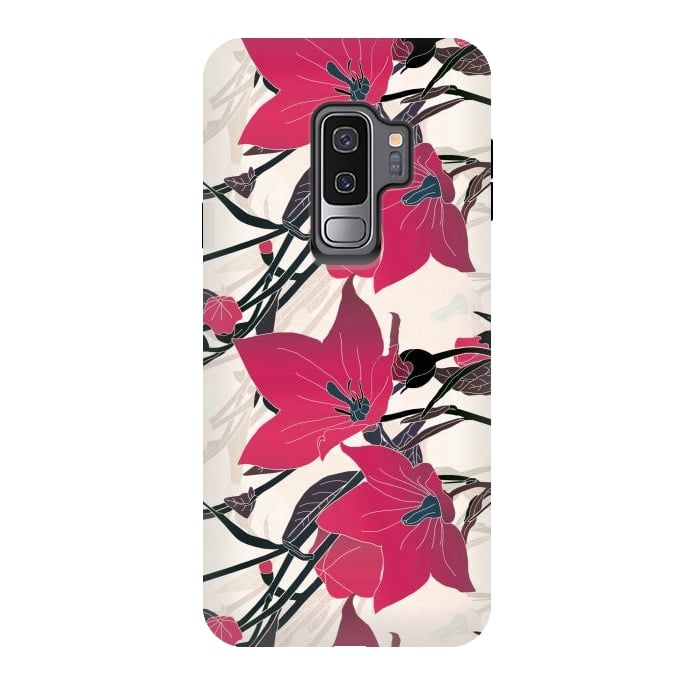 Galaxy S9 plus StrongFit Red flowers 2 by Winston