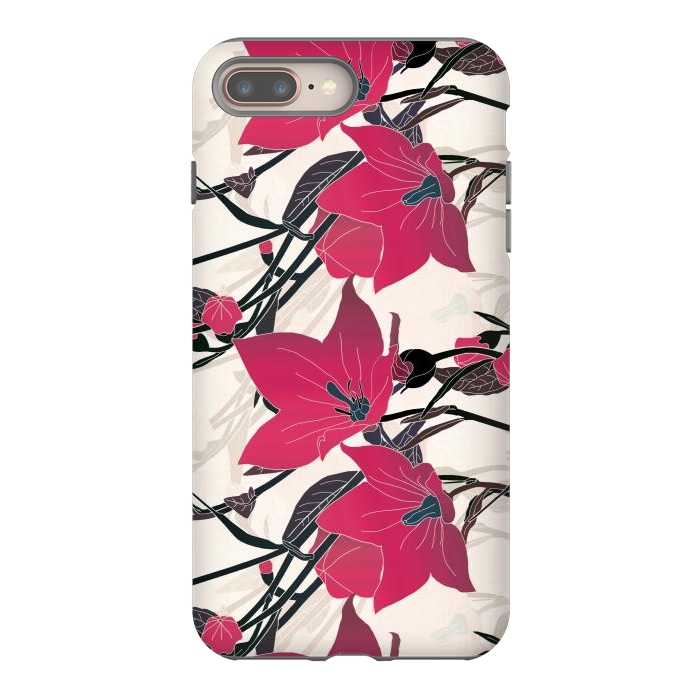 iPhone 8 plus StrongFit Red flowers 2 by Winston