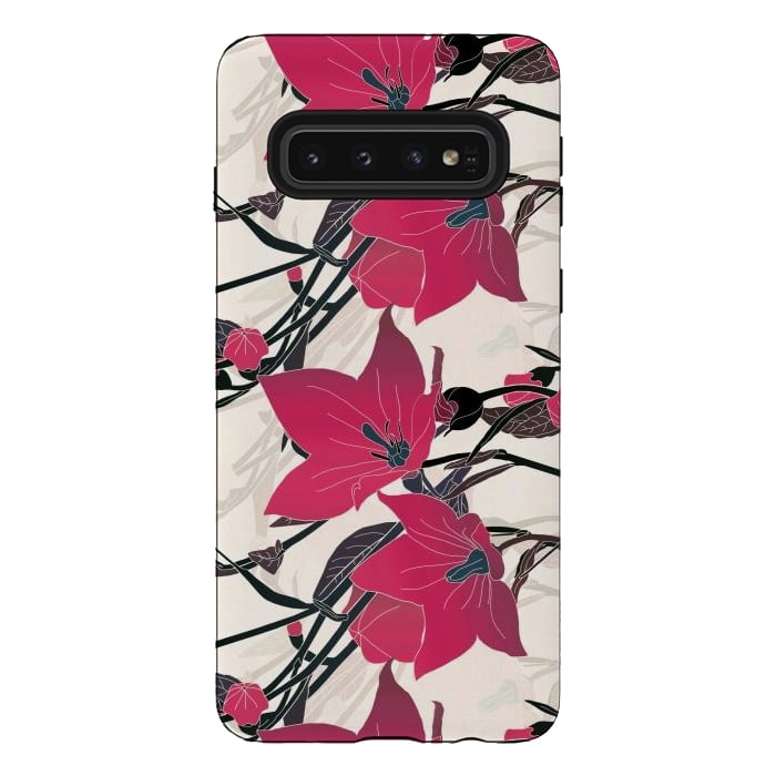 Galaxy S10 StrongFit Red flowers 2 by Winston