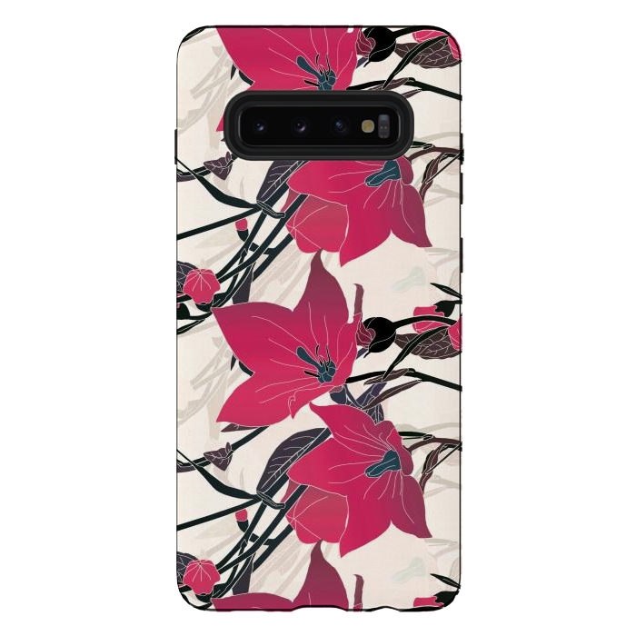 Galaxy S10 plus StrongFit Red flowers 2 by Winston