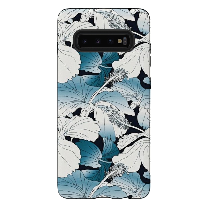 Galaxy S10 plus StrongFit White hibiscus  by Winston