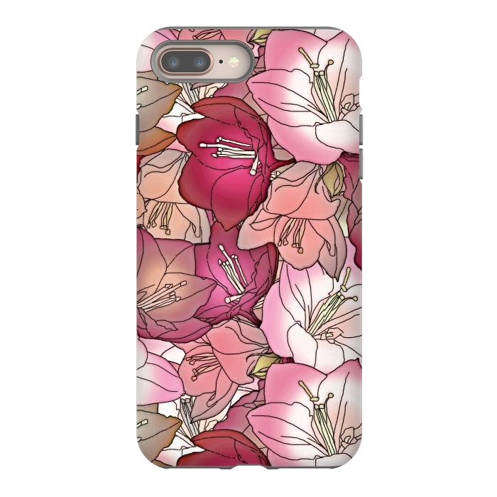iPhone 7 plus StrongFit Pink flowers  by Winston
