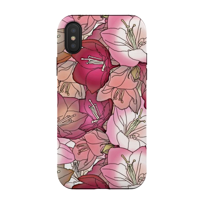 iPhone Xs / X StrongFit Pink flowers  by Winston