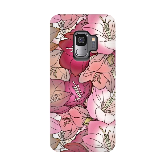 Galaxy S9 StrongFit Pink flowers  by Winston
