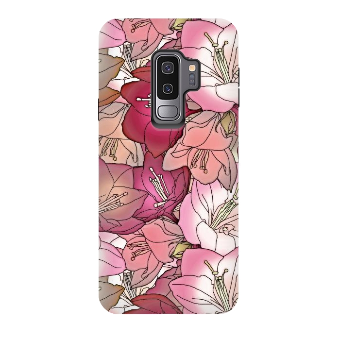 Galaxy S9 plus StrongFit Pink flowers  by Winston