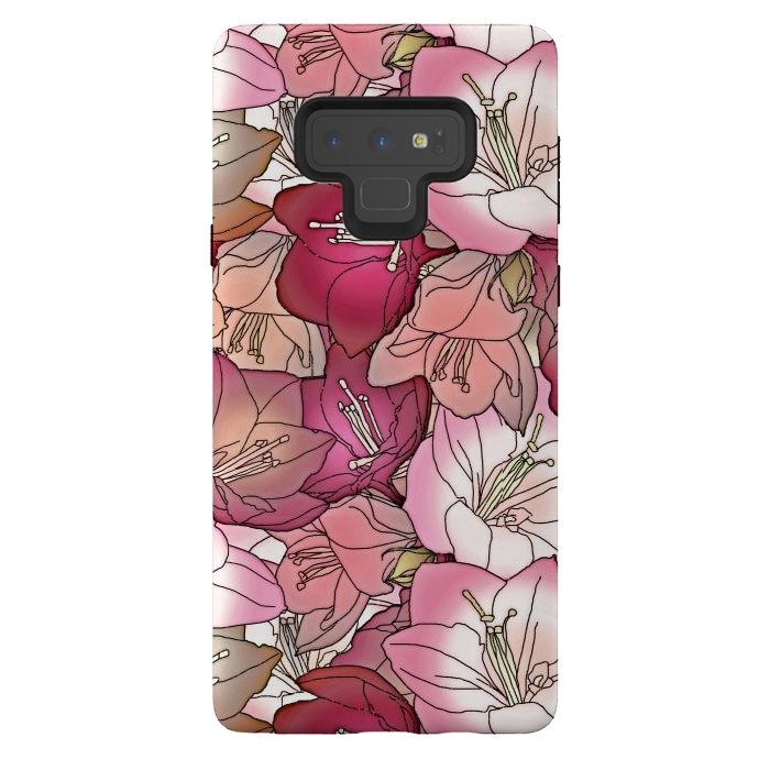 Galaxy Note 9 StrongFit Pink flowers  by Winston