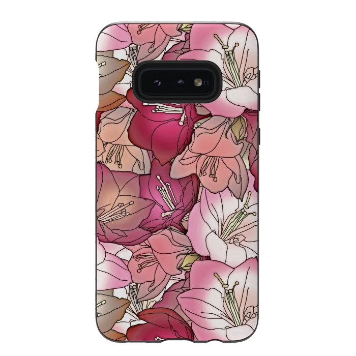 Galaxy S10e StrongFit Pink flowers  by Winston