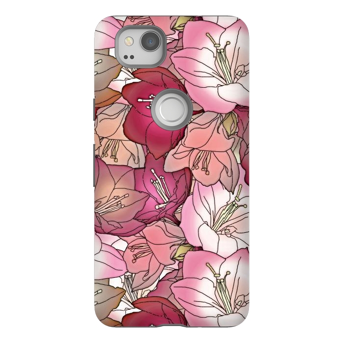 Pixel 2 StrongFit Pink flowers  by Winston