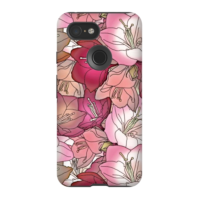 Pixel 3 StrongFit Pink flowers  by Winston