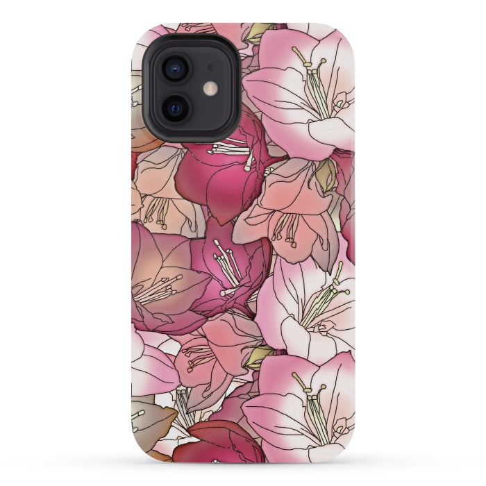 iPhone 12 mini StrongFit Pink flowers  by Winston