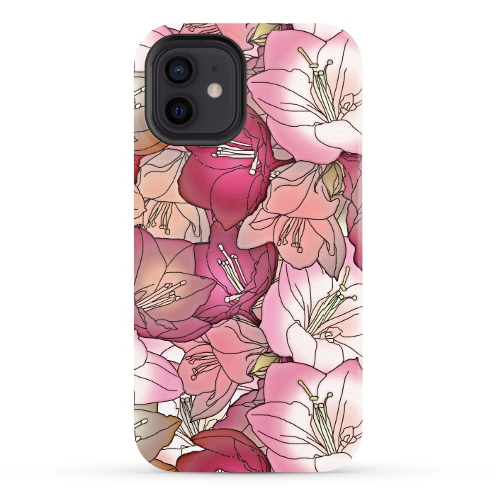 iPhone 12 StrongFit Pink flowers  by Winston