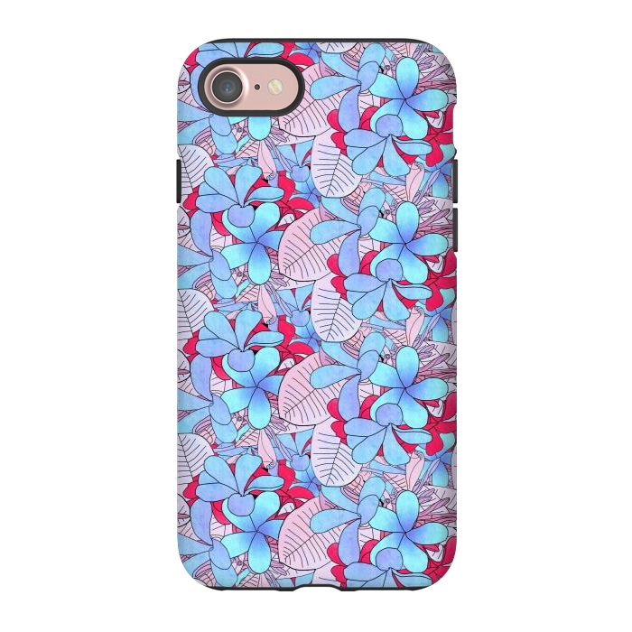 iPhone 7 StrongFit Red and blue flowers  by Winston
