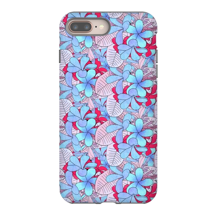 iPhone 7 plus StrongFit Red and blue flowers  by Winston