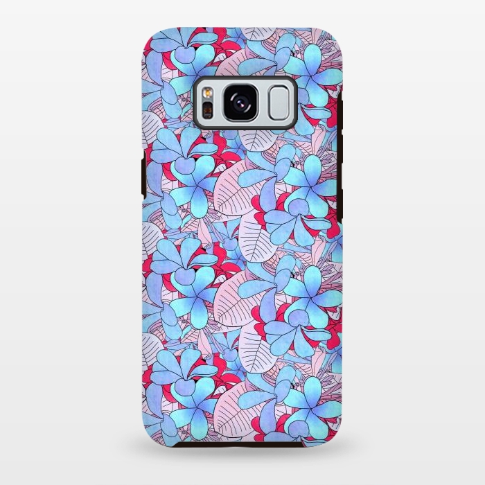 Galaxy S8 plus StrongFit Red and blue flowers  by Winston