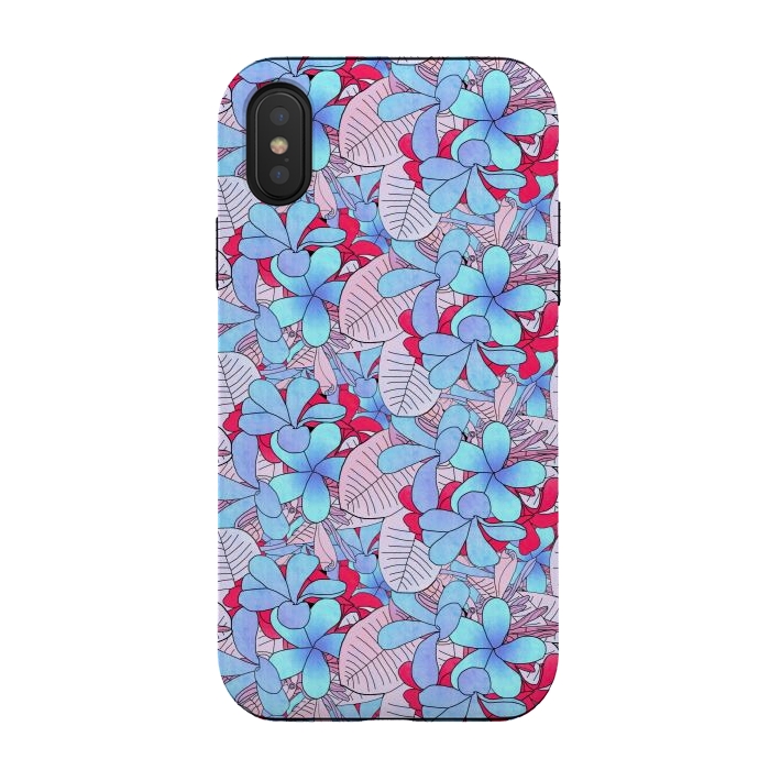 iPhone Xs / X StrongFit Red and blue flowers  by Winston
