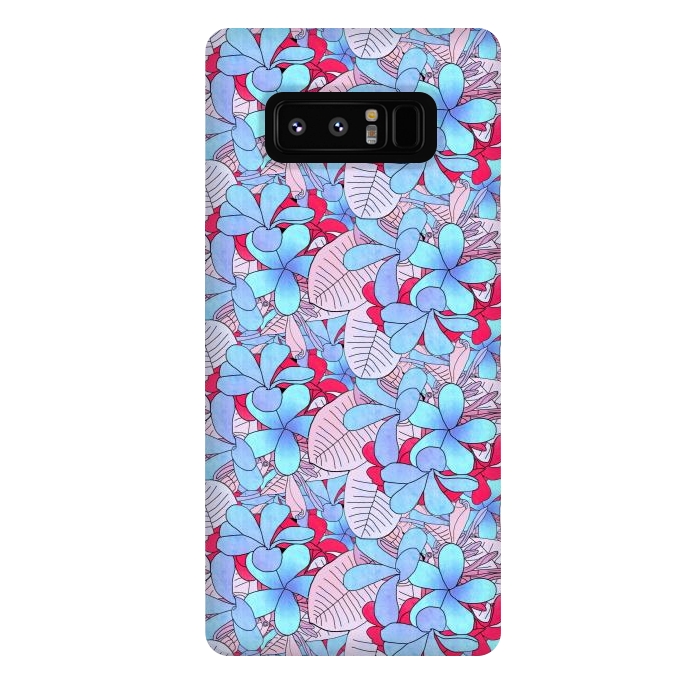 Galaxy Note 8 StrongFit Red and blue flowers  by Winston