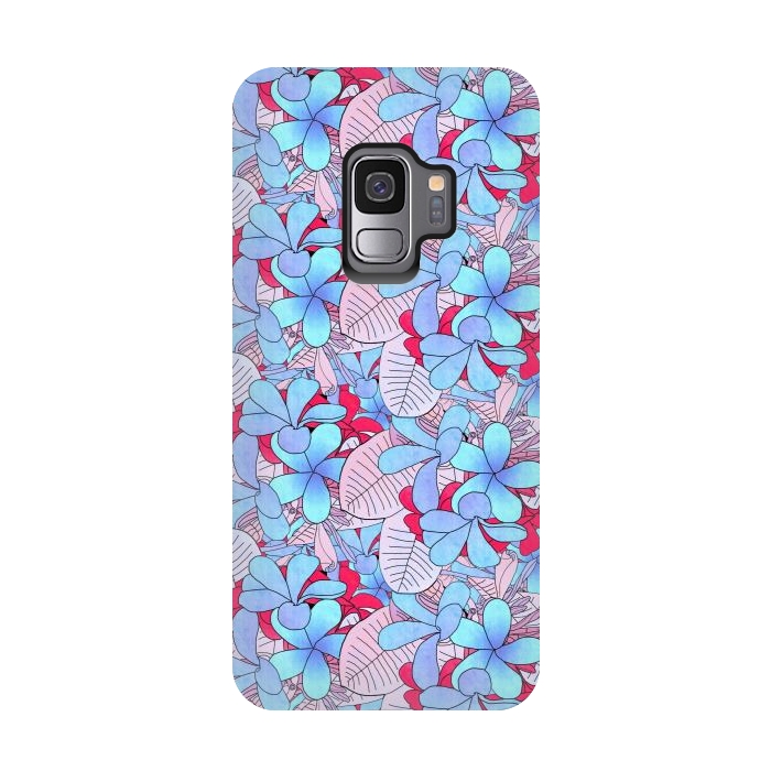 Galaxy S9 StrongFit Red and blue flowers  by Winston