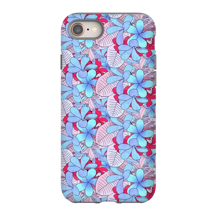 iPhone 8 StrongFit Red and blue flowers  by Winston