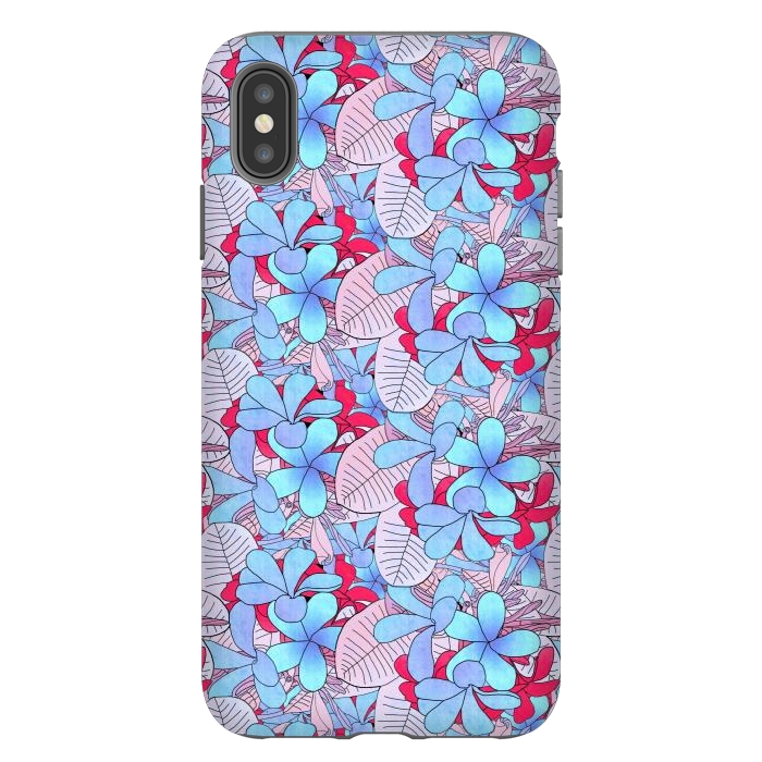 iPhone Xs Max StrongFit Red and blue flowers  by Winston