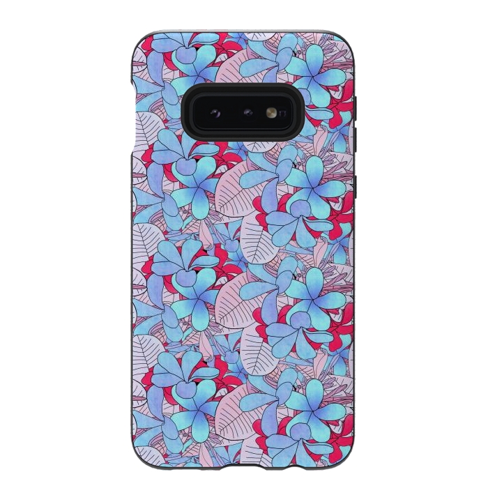 Galaxy S10e StrongFit Red and blue flowers  by Winston