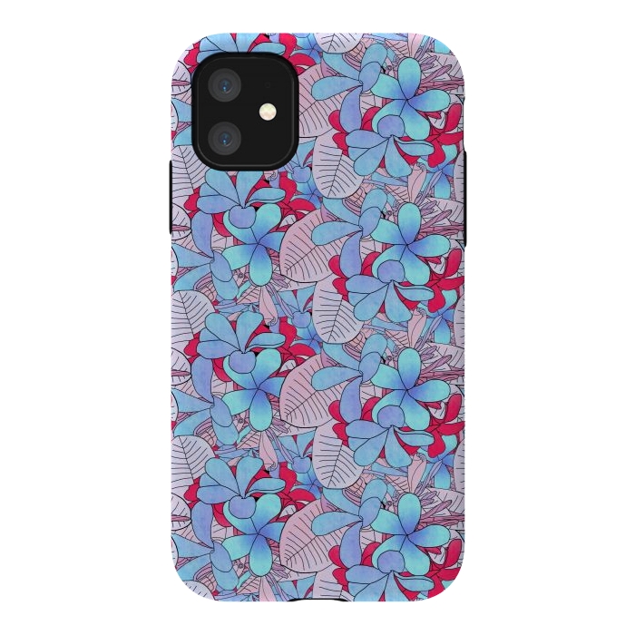 iPhone 11 StrongFit Red and blue flowers  by Winston