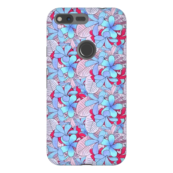 Pixel XL StrongFit Red and blue flowers  by Winston