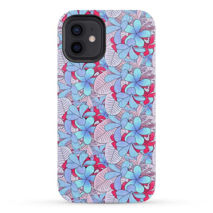 iPhone 12 mini StrongFit Red and blue flowers  by Winston