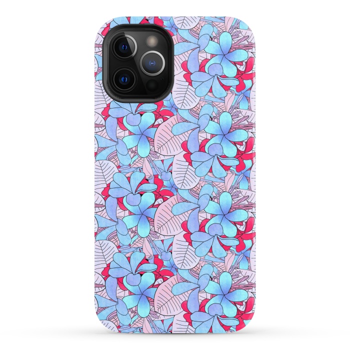 iPhone 12 Pro StrongFit Red and blue flowers  by Winston