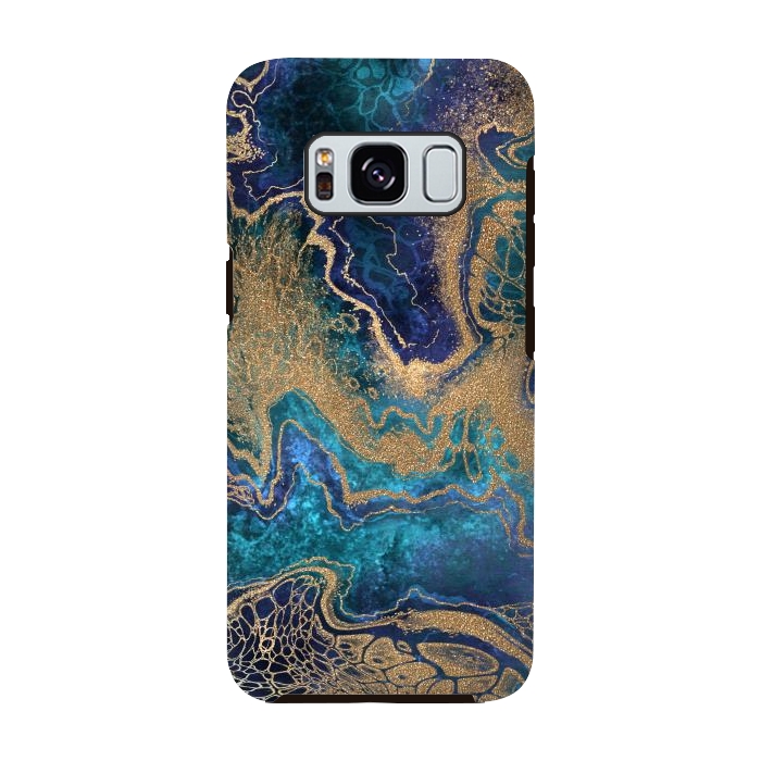 Galaxy S8 StrongFit Abstract Background Blue Gold Marble by ArtsCase