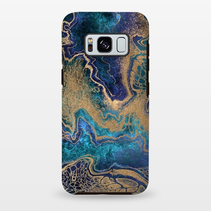 Galaxy S8 plus StrongFit Abstract Background Blue Gold Marble by ArtsCase