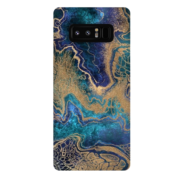 Galaxy Note 8 StrongFit Abstract Background Blue Gold Marble by ArtsCase