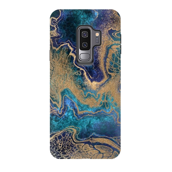 Galaxy S9 plus StrongFit Abstract Background Blue Gold Marble by ArtsCase