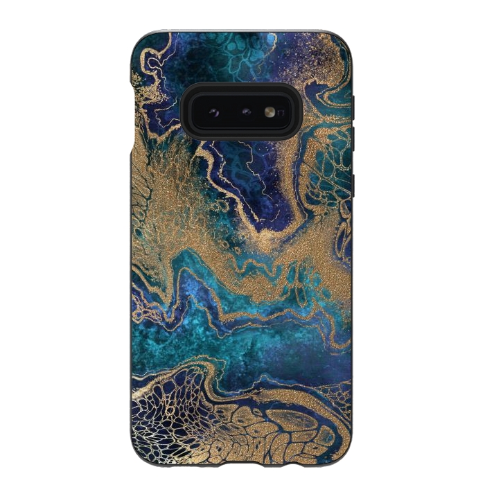 Galaxy S10e StrongFit Abstract Background Blue Gold Marble by ArtsCase