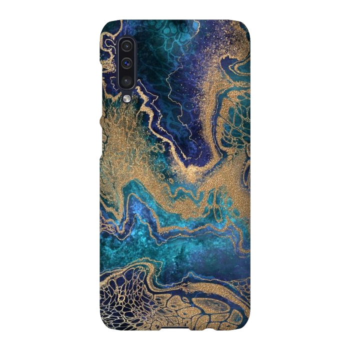 Galaxy A50 SlimFit Abstract Background Blue Gold Marble by ArtsCase