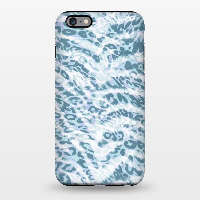 iPhone 6/6s plus StrongFit Baby blue brushed leopard print and tiger stripes by Oana 