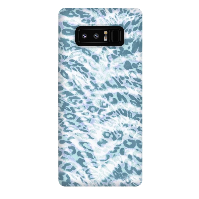 Galaxy Note 8 StrongFit Baby blue brushed leopard print and tiger stripes by Oana 