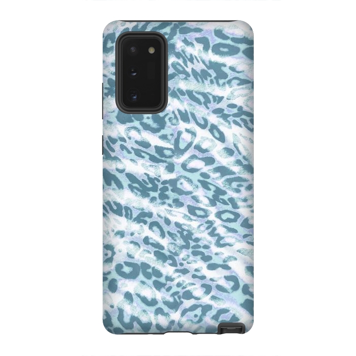 Galaxy Note 20 StrongFit Baby blue brushed leopard print and tiger stripes by Oana 