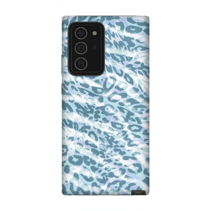 Galaxy Note 20 Ultra StrongFit Baby blue brushed leopard print and tiger stripes by Oana 