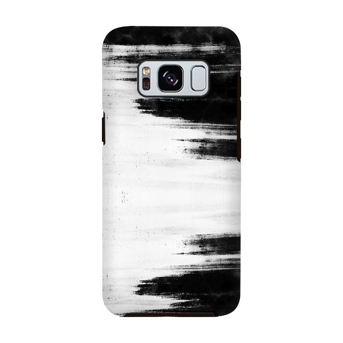 Galaxy S8 StrongFit Black and white brushed marble by Oana 
